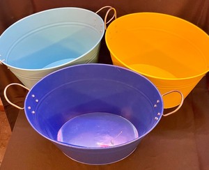 lot 316 image: 3 Colorful Metal Buckets