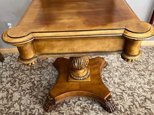 lot 353 image: Gorgeous Accent Table with Ornate Design including Claw Feet