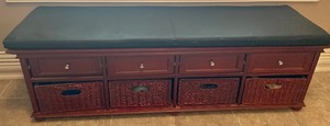 lot 373 image: Storage Bench with Baskets and Drawers