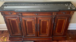 lot 376 image: Marvelous Marble Top Buffet Server