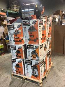 Pallet of assorted Ryobi Shop Vacuums (various conditions) review all pictures