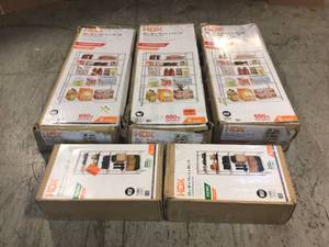 Lot of 4 assorted HDX 5- Shelf Storage Unit - Open Boxes - Review all pictures