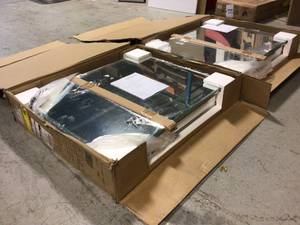 Lot of 2 Pegasus 36 in. W x 30 in. H Frameless Recessed or Surface-Mount Bi-View Bathroom Medicine Cabinets with Beveled Mirror - good condition - review all pictures