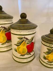 lot 9 image: 5 Piece Ceramic Canister Set - Japan