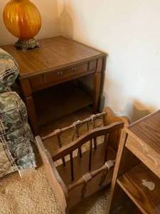lot 30 image: 2 End Tables and Magazine Holder