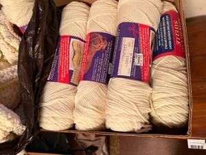 lot 61 image: Lot 1 - Box full of Cream Yarn