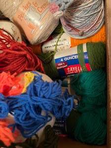 lot 67 image: Lot 5 - Box of Yarn and Crochet Yarn & Needles