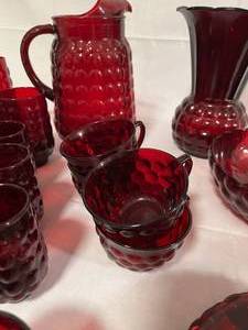 lot 237 image: Depression Bubble Dishes - Royal. Ruby