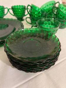 lot 241 image: Depression Bubble Dishes - Green