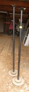Two adjustable height posts