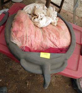 Oil pan full of clean shop rags