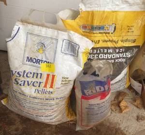 Lot of ice melt and softener pellets