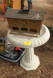 Bird bath and bird feeder