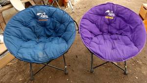 Pair of Vikings and Broncos slouch chairs