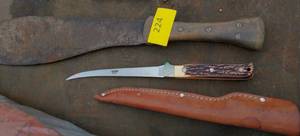 Nice Schrade filet knife and old machete