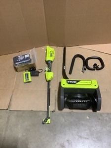 RYOBI 40V 12 in. Cordless Electric Single-Stage Snow Shovel with 4.0 Ah Battery and Charger. See Pictures