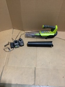 RYOBI ONE 18V 100 MPH 280 CFM Cordless Battery Variable-Speed Jet Fan Leaf Blower with 4.0 Ah Battery and Charger. See Pictures