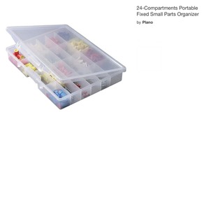 Plano 24-Compartments Portable Fixed Small Parts Organizer & TAFCO Product 40-Compartment Small Parts Organizer, Red. See Pictures
