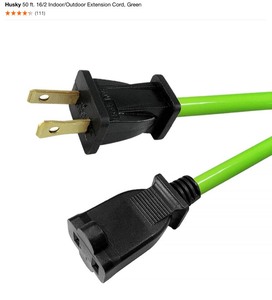 (4) Husky 50 ft. 162 IndoorOutdoor Extension Cord, Green. See Pictures
