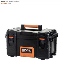 RIDGID 22 in. Pro Tool Box, Black. See Pictures