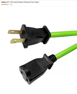 (4) Husky 50 ft. 162 IndoorOutdoor Extension Cord, Green. See Pictures