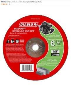 DIABLO 6-12 in. x 18 in. x 58 in. Masonry & Metal Cut-Off Disc (5-Pack)s & Sia-Abrasives P1000 & P1200 50pc. See Pictures
