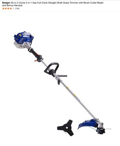 Badger 26 cc 2-Cycle 2-in-1 Gas Full Crank Straight Shaft Grass Trimmer. ((Trimmer Motor Shaft Only)). See Pictures