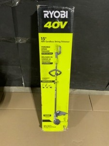 RYOBI 40V Expand-It Cordless Battery Attachment Capable String Trimmer with 4.0 Ah Battery and Charger. See Pictures