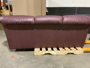 Klaussner Brown Leather Sofa. Various Conditions. See Pictures