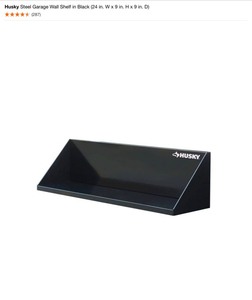 (2) Husky Steel Garage Wall Shelf in Black (24 in. W x 9 in. H x 9 in. D). See Pictures