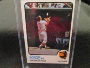 lot 1 image: 1. 1973 Topps Johnny Bench Card...