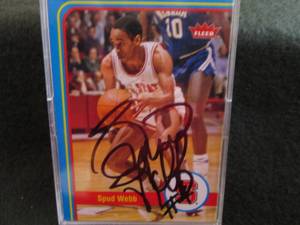 lot 31 image: 31. Spud Webb Autograph W Certific...