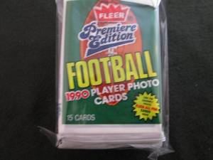 lot 77 image: 77. 8-1990 Fleer Football Packs...