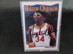 lot 118 image: 118. 1991 Hoops Hakeem Olajuwon Aut...
