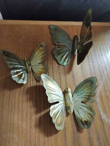 Three Vintage Metal Butterflies