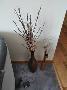 Two Pieces of Dcor Including Hand Carved Wood Vase