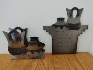 Two Handmade Metal Dcor Items