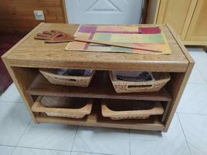 Shelf on Casters with Baskets