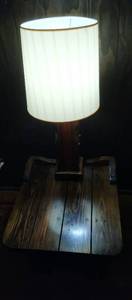 Wood Lamp And End Table