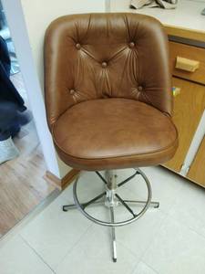 Vintage Faux Leather Bar Stool