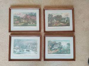 lot 33 image: Four Currier & Ives Framed Prints