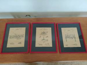 lot 34 image: Three Framed Patent Prints