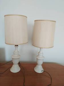 lot 45 image: Pair Of White Table Lamps