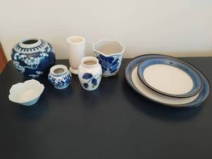 lot 57 image: Collection of Blue & White Dcor