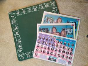 lot 73 image: Vintage ChalkboardActivity Table Top & Three Placemats