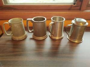 lot 128 image: 4 Metal Mugs