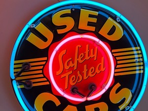 lot 6 image: Safety Tested Used Cars Decorative Neon Sign