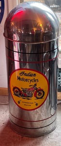 lot 4 image: Indian Motorcycles Metal Garbage Can