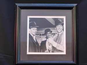 lot 23 image: Framed Black and White Rat Pack Photograph