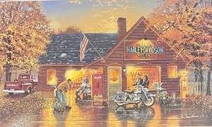 lot 74 image: Harley Davidson Print by Dave Barnhouse